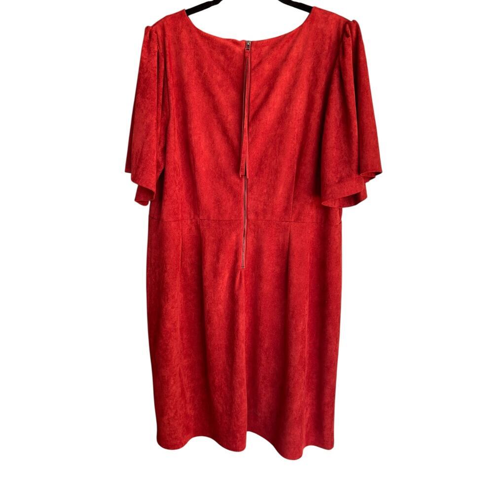 ELOQUII Women's Fall Burnt Orange Faux Suede Dress Size 14 - Picture 4 of 5